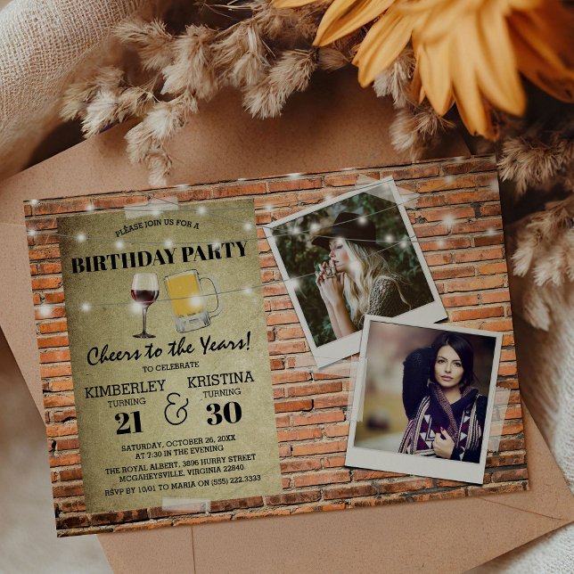 Invitación Fiesta conjunta de cumpleaños 2 x festejos fotográ (Subido por el creador)