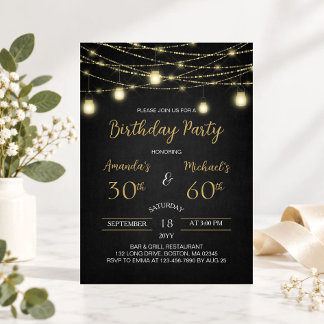 Invitación Fiesta conjunta de cumpleaños doble celebración