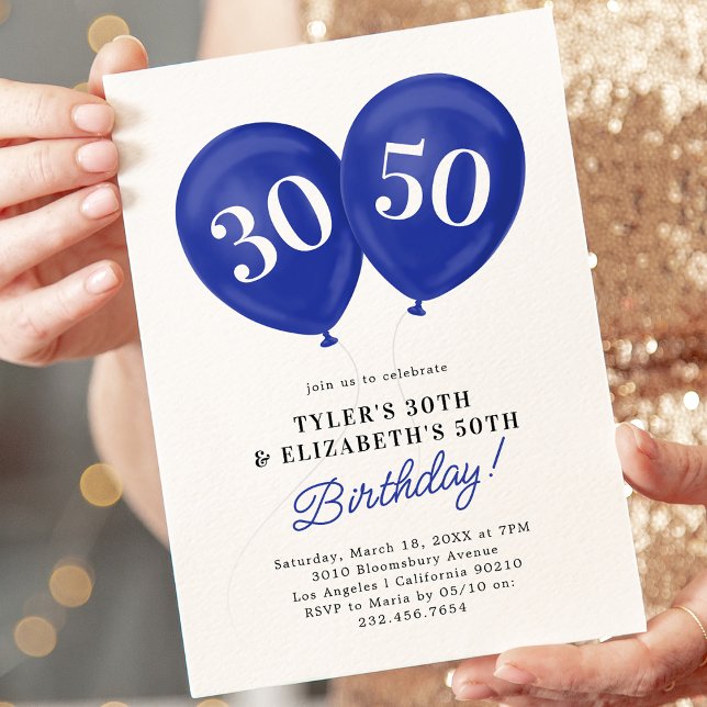 Invitación Fiesta Conjunta de Cumpleaños Doble Celebración Az (Subido por el creador)