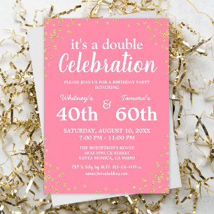 Invitación Fiesta conjunta de cumpleaños para adultos Brill
