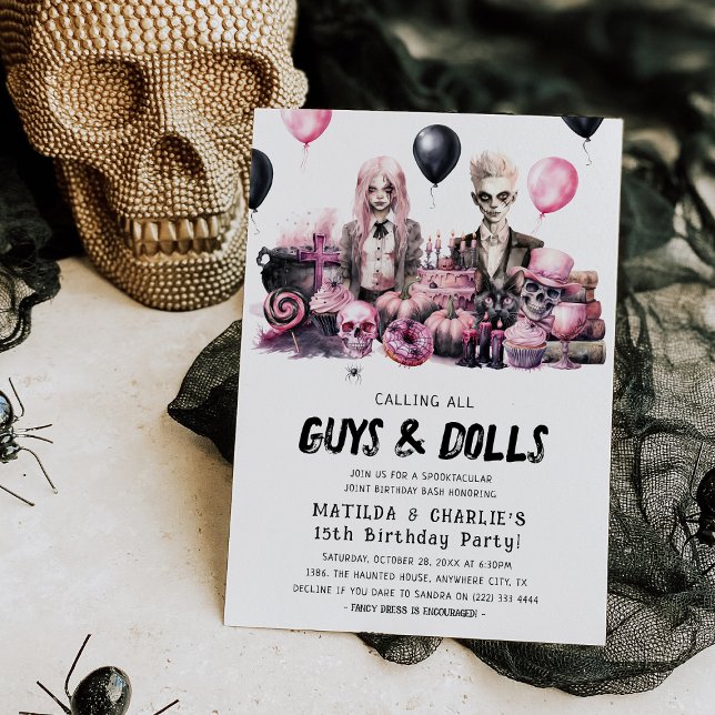Invitación Fiesta conjunta de cumpleaños y Halloween (Subido por el creador)