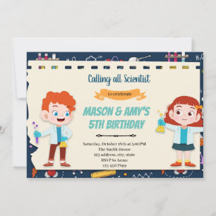 Invitación Fiesta conjunta de niño de ciencia