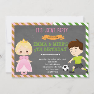 Invitación Fiesta conjunto de fútbol de Princesa
