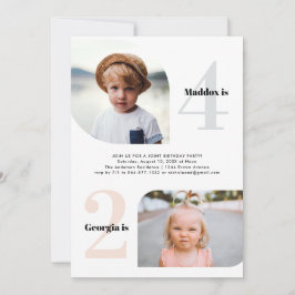 Invitación Fiesta conjunto | Simple 2 Fiesta de cumpleaños de