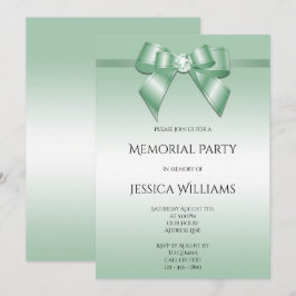 Invitación Fiesta conmemorativa de arco y cinta esmeralda