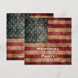 Invitación Fiesta conmemorativa Vintage Grunge USA Stars & St
