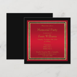 Invitación Fiesta conmemorativo de los marcos dorados rojo y 