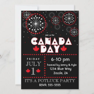 Invitación Fiesta contemporáneo de fuegos artificiales del Dí
