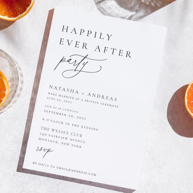 Invitación Fiesta Contemporary Chic Happily Ever After (Subido por el creador)