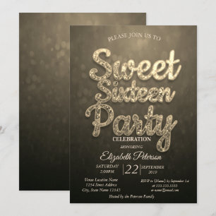 Invitación Fiesta Cool Trendy Bokeh Dulces 16