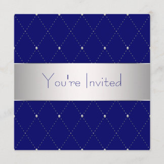 Invitación Fiesta Corporativa Azul Marino Plata