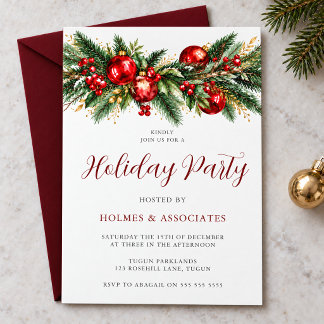 Invitación Fiesta Corporativa Clásica de Navidad