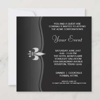 Invitación Fiesta Corporativa de Corbata Negra Blanco y Negro