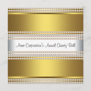 Invitación Fiesta corporativa de corbata negra de oro y blanc