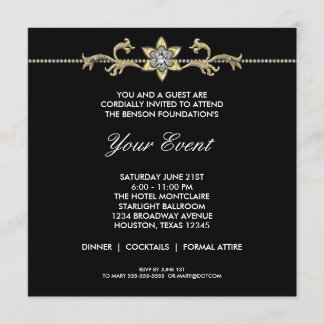Invitación Fiesta corporativa de etiqueta negra y blanca