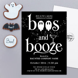 Invitación Fiesta Corporativa de Halloween con Cóctel Negro d