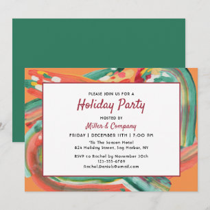 Invitación Fiesta Corporativa de Navidad Abstracta Moderna