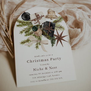 Invitación Fiesta Corporativa de Navidad Boho Elegante