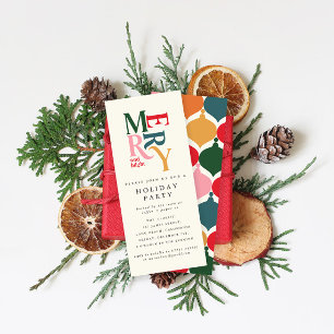 Invitación fiesta corporativa de Navidad brillante y colorida