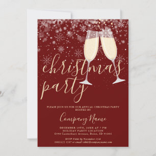 Invitación Fiesta Corporativa de Navidad con Letra Elegante
