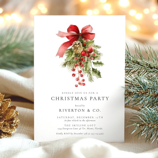 Invitación Fiesta Corporativa de Navidad Elegante (Subido por el creador)