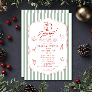 Invitación Fiesta Corporativa de Navidad en Cóctel Verde Salv