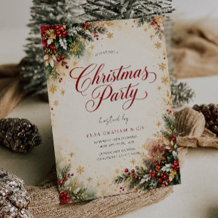 Invitación Fiesta Corporativa de Navidad Festiva y Tendencia