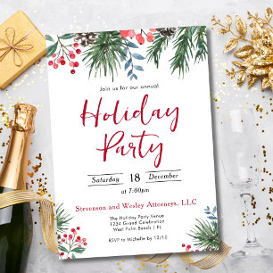 Invitación Fiesta Corporativa de Vacaciones de Elegantes Baya