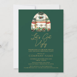 Invitación Fiesta corporativa verde de Navidad fea