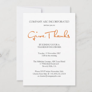 Invitación Fiesta corporativo de Acción de Gracias