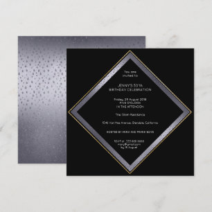 Invitación Fiesta corporativo de cumpleaños Gray Black Geomet