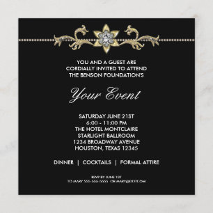 Invitación Fiesta corporativo de marcas negras y blancas