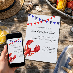 Invitación Fiesta costera de mariscos