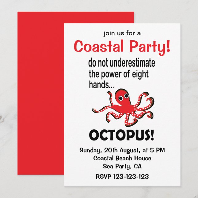 Invitación Fiesta Costera del Pulpo  (Anverso / Reverso)