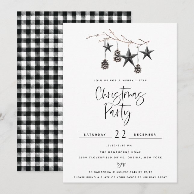 Invitación Fiesta Cosy Nature Navidades (Anverso / Reverso)