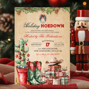 Invitación Fiesta Country Cowboy Navidad Holiday Hoedown