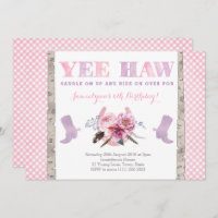 fiesta cowgirl invitada con botas y herradura