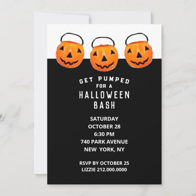 Invitación Fiesta Creativa de Halloween (Anverso)