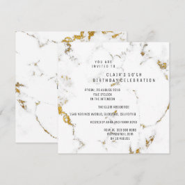 Invitación Fiesta cuadrado geométrico de mármol de Carrara de