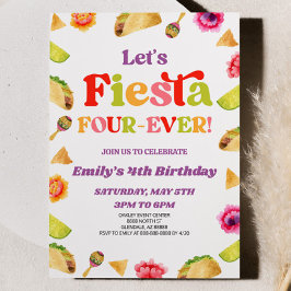 Invitación Fiesta cuatro veces Taco cuarto Fiesta de cumpleañ