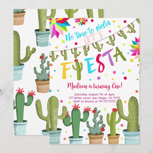 Invitación Fiesta Cumpleaños (Anverso / Reverso)