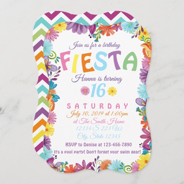 Invitación Fiesta Cumpleaños (Anverso / Reverso)