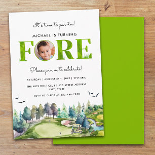 Invitación Fiesta Cumpleaños 4 Golf Cumpleaños Primera Foto