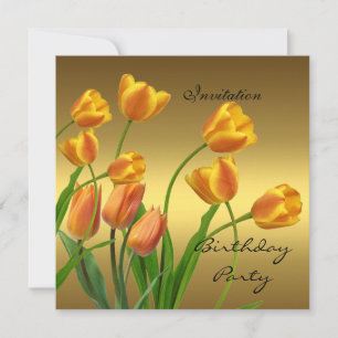 Invitación Fiesta Cumpleaños 50º Elegante Tulipane