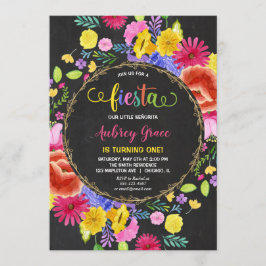 Invitación Fiesta cumpleaños chica acuarelas florales