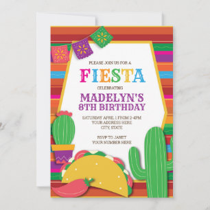 Invitación Fiesta Cumpleaños del Taco Suroeste Mexicano