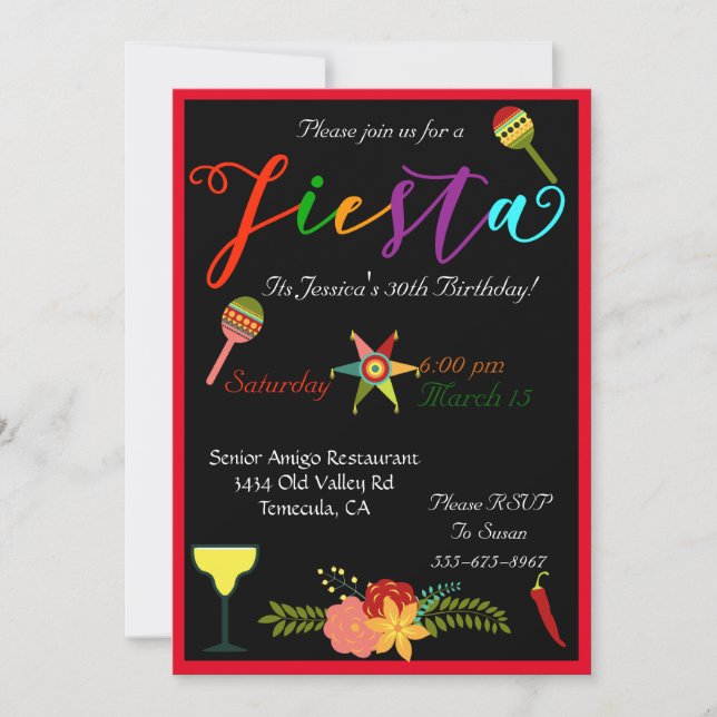 Invitación Fiesta Cumpleaños Fiesta Colorful Vibrant Invite (Anverso)