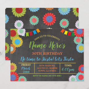 Invitación Fiesta Cumpleaños Floral Mexicanos Fans Brillantes