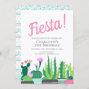 Invitación Fiesta Cumpleaños suculento boda de cactus