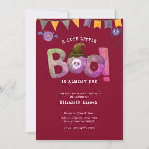 Invitación Fiesta curado de Baby Shower con tema rojo de Hall